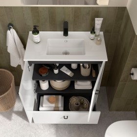 mobile bagno sospeso 70 cm interno ante e cassetto